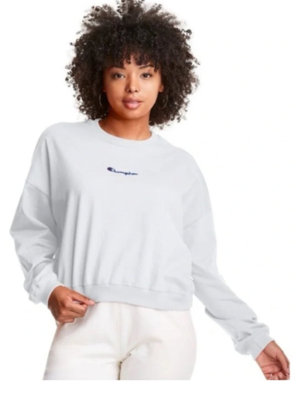 Champion Middleweight Jersey Oversized Sweatshirt Grey Large